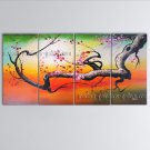 Tetraptych Contemporary Wall Art Floral Plum Blossom On Canvas Artworks