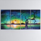 4 Pieces Contemporary Wall Art Floral Plum Blossom Contemporary Decor