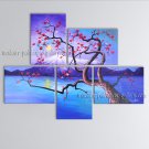 Pentaptych Contemporary Wall Art Floral Plum Blossom Interior Design