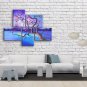Pentaptych Contemporary Wall Art Floral Plum Blossom Interior Design