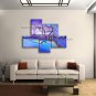 Pentaptych Contemporary Wall Art Floral Plum Blossom Interior Design