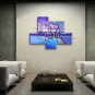 Pentaptych Contemporary Wall Art Floral Plum Blossom Interior Design