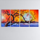4 Pieces Contemporary Wall Art Floral Painting Plum Blossom Inner Framed