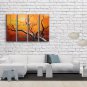 Tetraptych Contemporary Wall Art Floral Plum Blossom Contemporary Decor
