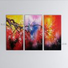 Triptych Contemporary Wall Art Floral Plum Blossom Decoration Ideas