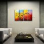 Tetraptych Contemporary Wall Art Floral Plum Blossom On Canvas Artworks