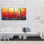 Tetraptych Contemporary Wall Art Floral Plum Blossom Contemporary Decor