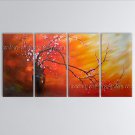 Tetraptych Contemporary Wall Art Floral Plum Blossom Gallery Wrapped