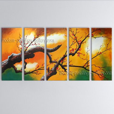 Large Contemporary Wall Art Floral Painting Plum Blossom Interior Design