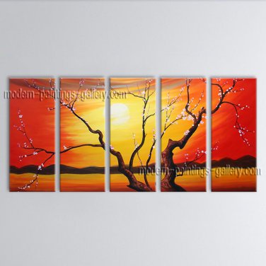 Large Contemporary Wall Art Floral Painting Plum Blossom Gallery Wrapped