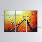 Triptych Contemporary Wall Art Floral Plum Blossom Decoration Ideas
