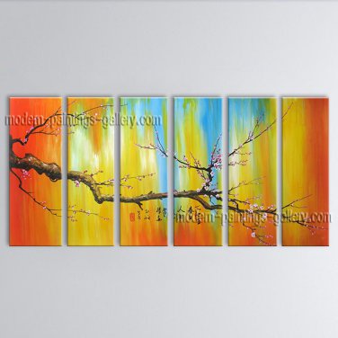 Huge Contemporary Wall Art Floral Painting Plum Blossom Interior Design