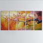 Pentaptych Contemporary Wall Art Floral Cherry Blossom Tree Paintings