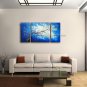 Triptych Contemporary Wall Art Floral Plum Blossom Gallery Wrapped