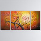 Triptych Contemporary Wall Art Floral Cherry Blossom Landscape Scene