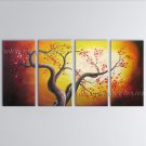 4 Pieces Contemporary Wall Art Floral Cherry Blossom Tree Paintings
