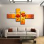 Tetraptych Contemporary Wall Art Floral Painting Poppy Flower On Canvas