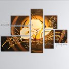 Oversized Contemporary Wall Art Floral Painting Lily Flower On Canvas