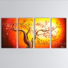 4 Pieces Contemporary Wall Art Floral Painting Cherry Blossom On Canvas