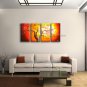 4 Pieces Contemporary Wall Art Floral Painting Cherry Blossom On Canvas