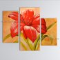 Handmade Triptych Contemporary Wall Art Floral Painting Flower Oil Canvas