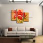 Handmade Triptych Contemporary Wall Art Floral Painting Flower Oil Canvas