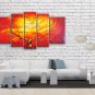 Pentaptych Contemporary Wall Art Landscape Painting Tree Inner Stretched