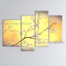 4 Pieces Contemporary Wall Art Landscape Painting Tree Oil On Canvas