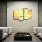 4 Pieces Contemporary Wall Art Landscape Painting Tree Oil On Canvas