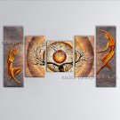 Pentaptych Contemporary Wall Art Landscape Tree On Canvas Artworks