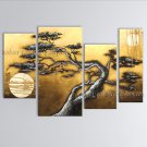 Tetraptych Contemporary Wall Art Landscape Painting Tree Gallery Wrapped
