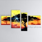 Handmade Tetraptych Contemporary Wall Art Landscape Painting Ready To Hang