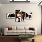 Handmade Tetraptych Contemporary Wall Art Landscape Painting Inner Framed