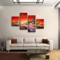 Tetraptych Contemporary Wall Art Landscape Painting Inner Stretched