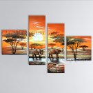 Tetraptych Contemporary Wall Art Landscape Painting Decoration Ideas
