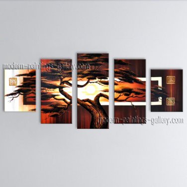 Pentaptych Contemporary Wall Art Landscape Painting Decoration Ideas