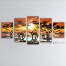 Pentaptych Contemporary Wall Art Landscape Painting Inner Stretched