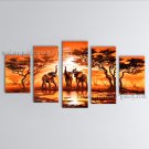 Pentaptych Contemporary Wall Art Landscape Painting Inner Stretched