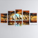 Pentaptych Contemporary Wall Art Landscape Painting On Canvas Artworks