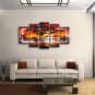 Pentaptych Contemporary Wall Art Landscape Painting Decoration Ideas