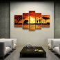 Pentaptych Contemporary Wall Art Landscape Painting Decoration Ideas