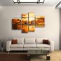Tetraptych Contemporary Wall Art Landscape Painting Canvas Stretched