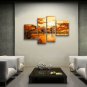 Tetraptych Contemporary Wall Art Landscape Painting Canvas Stretched