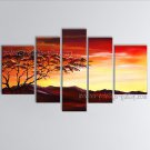 Handmade 5 Pieces Contemporary Wall Art Landscape Painting Inner Framed