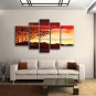 Handmade 5 Pieces Contemporary Wall Art Landscape Painting Inner Framed