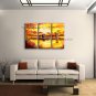 Handmade Triptych Contemporary Wall Art Landscape Painting African Scenery