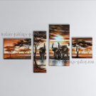 Handmade 4 Pieces Contemporary Wall Art Landscape Painting Ready To Hang