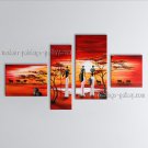 Tetraptych Contemporary Wall Art Landscape Painting African Scenery