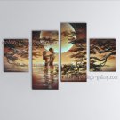 Handmade Tetraptych Contemporary Wall Art Landscape Painting Inner Framed