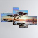 4 Pieces Contemporary Wall Art Landscape Painting Canvas Stretched